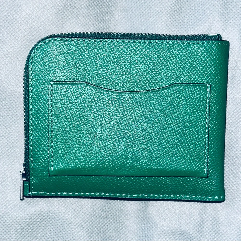 Coach 3 in 1 L-Zip Green and Black Leather Wallet - Picture 4 of 4